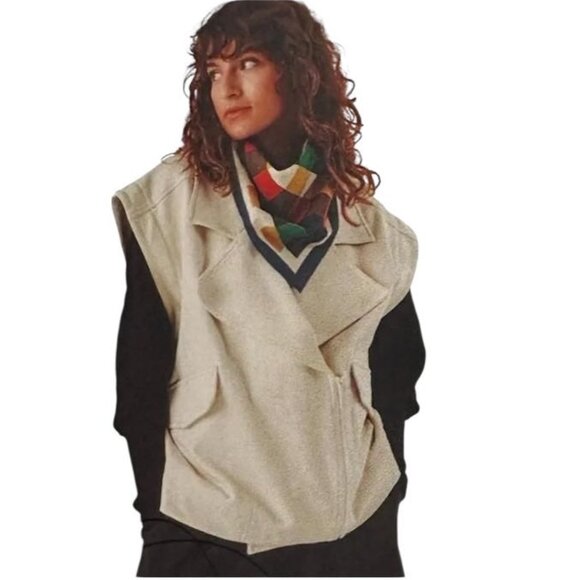 NWT SKFK Maren Cream Convertible Biker Jacket | Vest Medium Reg. $279 - Picture 2 of 16